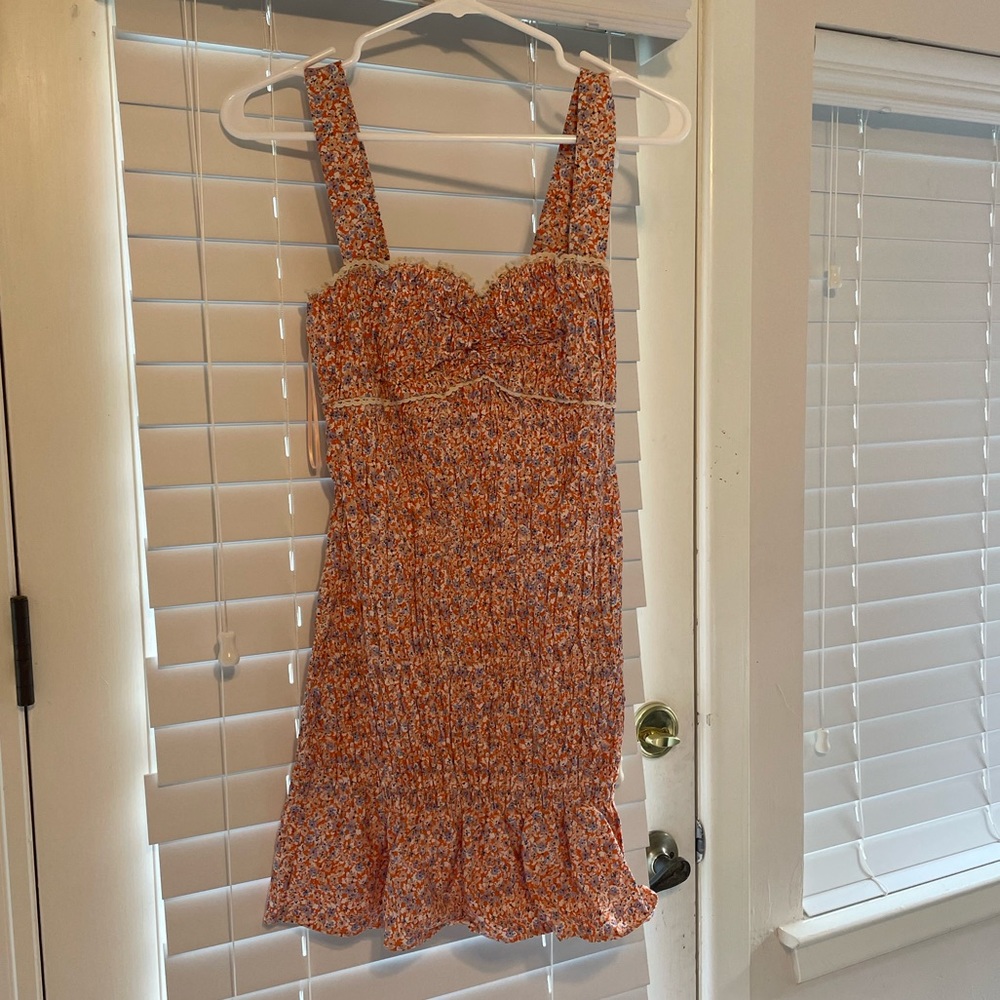 Nwt! Zara Printed Elasticized Dress Multicolored - image 2